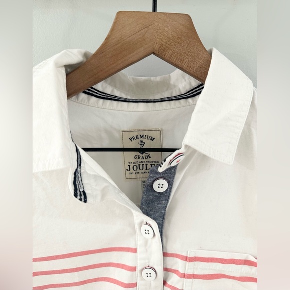 Joules Ashbrook Stripe Popover Deck Shirt White Red Stripe Size 6 - Picture 5 of 6